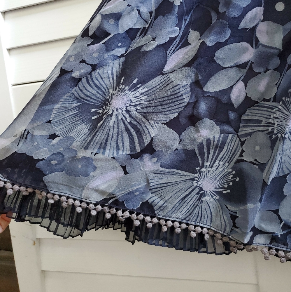Rebecca Taylor dark blue silk floral party dress - Picture 3 of 8